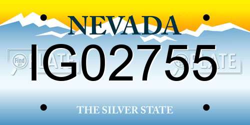 IG02755 Nevada License Plate
