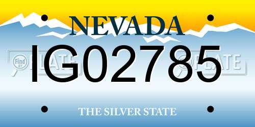 IG02785 Nevada License Plate