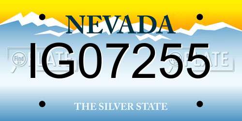 IG07255 Nevada License Plate