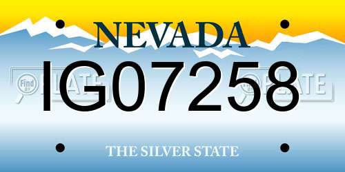 IG07258 Nevada License Plate
