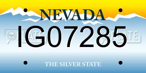 IG07285 Nevada License Plate