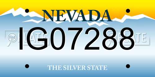 IG07288 Nevada License Plate