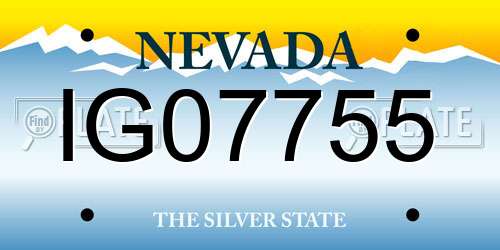 IG07755 Nevada License Plate