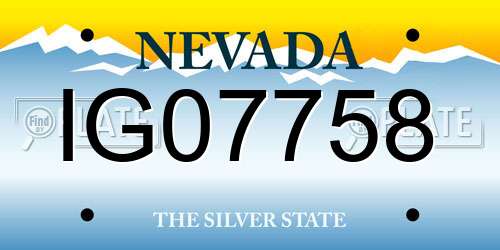 IG07758 Nevada License Plate
