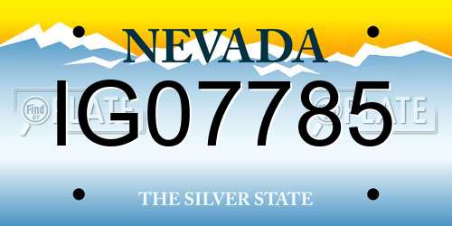IG07785 Nevada License Plate