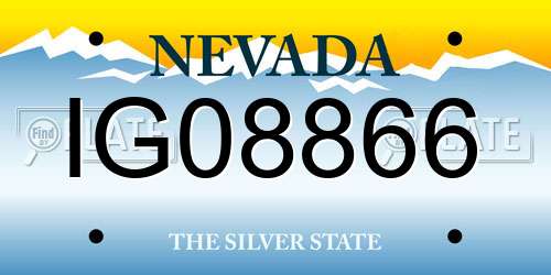 IG08866 Nevada License Plate