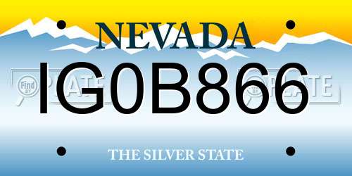 IG0B866 Nevada License Plate