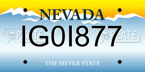 IG0I877 Nevada License Plate