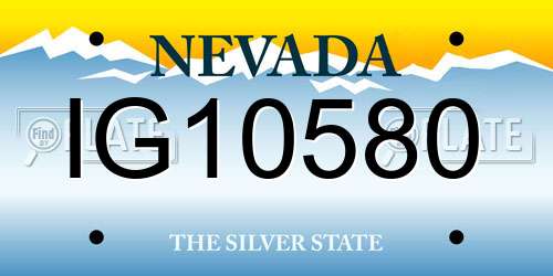IG10580 Nevada License Plate
