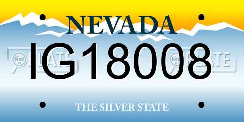 IG18008 Nevada License Plate