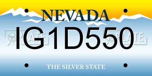 IG1D550 Nevada License Plate