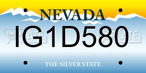 IG1D580 Nevada License Plate