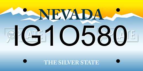 IG1O580 Nevada License Plate