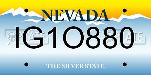 IG1O880 Nevada License Plate