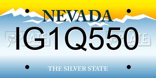 IG1Q550 Nevada License Plate
