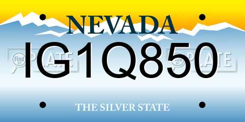 IG1Q850 Nevada License Plate