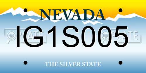 IG1S005 Nevada License Plate