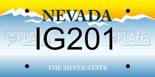 IG201 Nevada License Plate