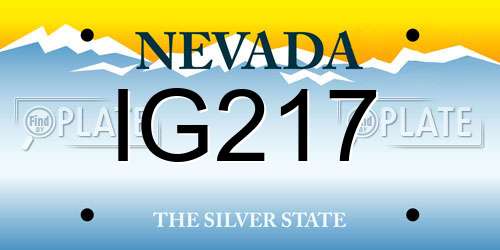 IG217 Nevada License Plate