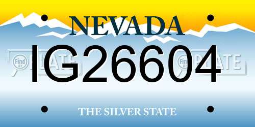 IG26604 Nevada License Plate