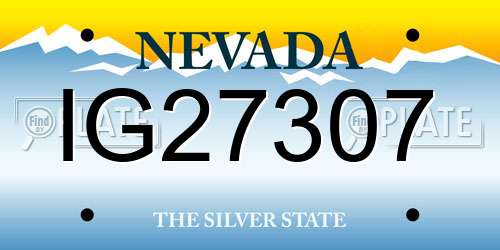 IG27307 Nevada License Plate