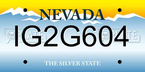 IG2G604 Nevada License Plate
