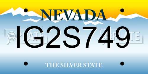 IG2S749 Nevada License Plate