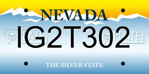 IG2T302 Nevada License Plate
