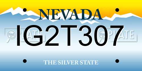 IG2T307 Nevada License Plate
