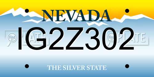 IG2Z302 Nevada License Plate