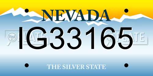 IG33165 Nevada License Plate