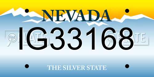 IG33168 Nevada License Plate