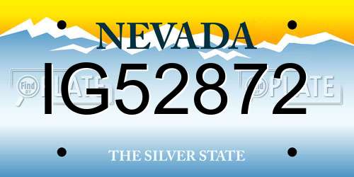 IG52872 Nevada License Plate