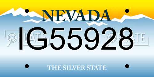 IG55928 Nevada License Plate