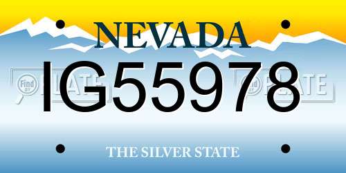 IG55978 Nevada License Plate