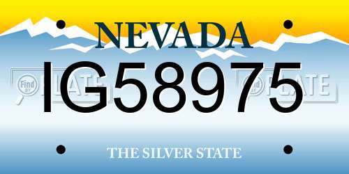 IG58975 Nevada License Plate