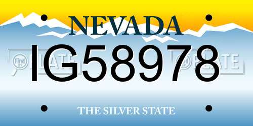 IG58978 Nevada License Plate