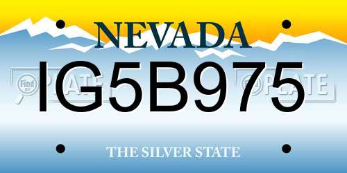IG5B975 Nevada License Plate