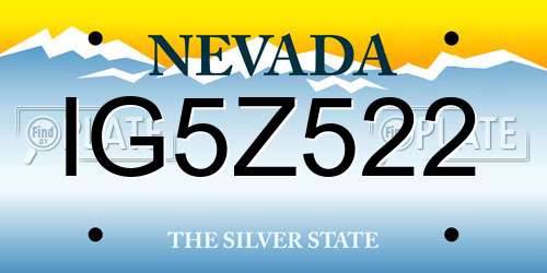 IG5Z522 Nevada License Plate