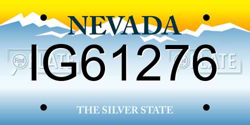IG61276 Nevada License Plate