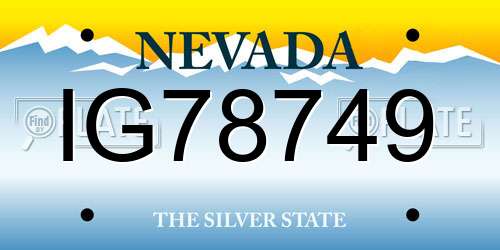 IG78749 Nevada License Plate