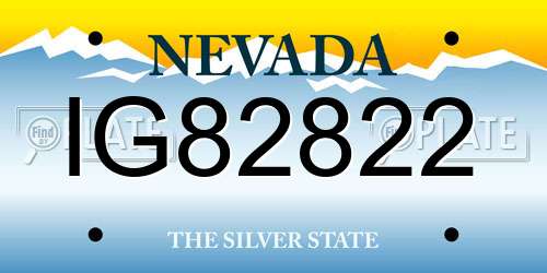 IG82822 Nevada License Plate