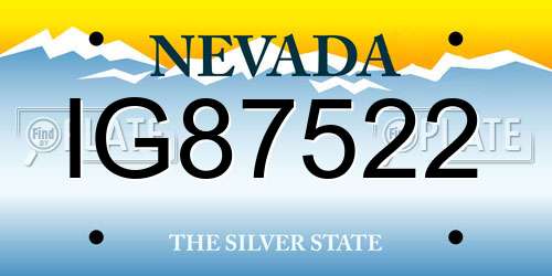 IG87522 Nevada License Plate