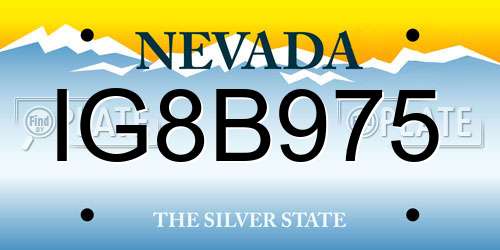 IG8B975 Nevada License Plate