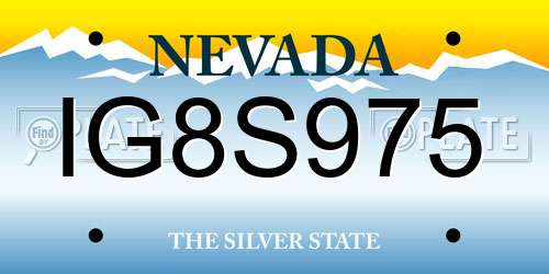 IG8S975 Nevada License Plate