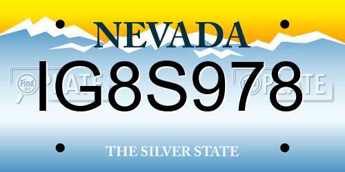 IG8S978 Nevada License Plate