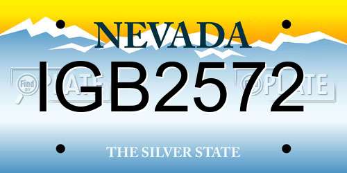 IGB2572 Nevada License Plate