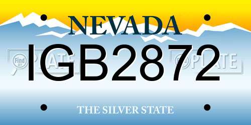 IGB2872 Nevada License Plate