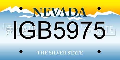IGB5975 Nevada License Plate