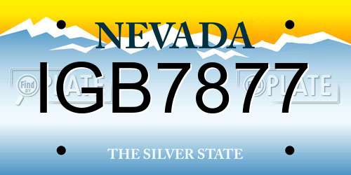 IGB7877 Nevada License Plate